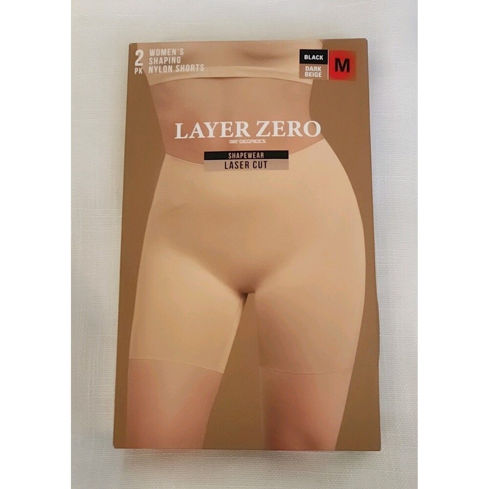 Layer Zero Women's Shaping Nylon Shorts Dark Beige / Black  Size M  NWT  B4